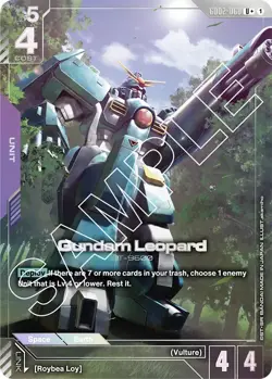 GUNDAM CARD GAME GD02-060 R+ GUNDAM LEOPARD - FOIL - GD02 DUAL IMPACT - Image 1