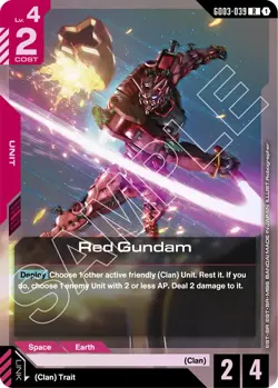 GUNDAM CARD GAME GD03-039 RED GUNDAM (R) FOIL CARD - STEEL REQUIEM - Image 1