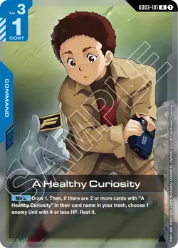 GUNDAM CARD GAME GD03-101 A HEALTHY CURIOSITY (R) FOIL CARD - STEEL REQUIEM - Image 1