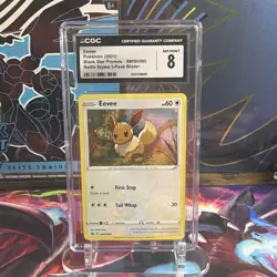 Pokemon TCG Eevee SWSH095 SWSH Black Star Promo Holo EN 2021 CGC 8 6+ - Image 1