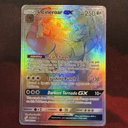 Pokemon TCG - Incineroar GX 188/181 Rainbow Secret Rare Sun & Moon Team Up NM - Image 1