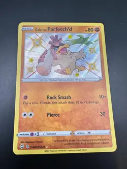 Pokemon TCG Galarian Farfetch'd Shining Fates SV063/SV122 Holo Shiny Holo Rare - Image 1