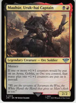 Mauhur, Uruk-hai Captain 214 MTG Normal Universes Beyond: The Lord of the Rings: - Image 1