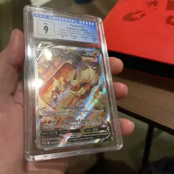 2021 POKEMON SWSH BLACK STAR PROMO #179 FULL ART/FLAREON V CGC Universal 9 - Image 3