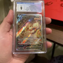 2021 POKEMON SWSH BLACK STAR PROMO #179 FULL ART/FLAREON V CGC Universal 9 - Image 4