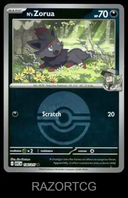 N'S ZORUA (POKE BALL) 136/217 C ASCENDED HEROES POKEMON NM/M - Image 1