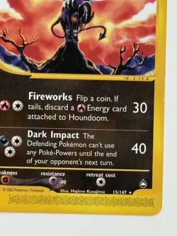 Pokemon TCG Houndoom 15/147 Aquapolis Non-Holo E-Reader - Image 4