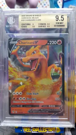 Pokemon Tcg Charizard V URR Darkness Ablaze 019/189 BGS 9.5 GEM MINT PSA 10 - Image 2
