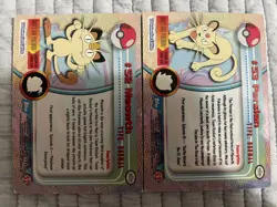 pokemon topps chrome Meowth + Persian FOIL LP Blue logo - Image 2
