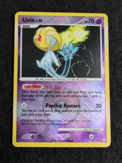 Uxie Cross-hatch Holo 43/146 - 2008 Pokemon Legends Awakened - League Promo - Image 1