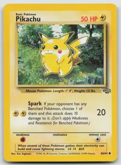Pikachu 60/64 Jungle Pokemon Unlimited LP Common - Image 1