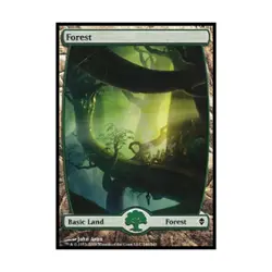 WOTC MtG Zendikar Forest #246 (Expanded Border) (C) (Foil) EX - Image 1