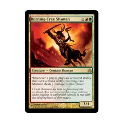 WOTC MtG Guildpact Burning-Tree Shaman (R) (Foil) EX - Image 1