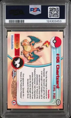 2000 Topps Chrome Pokemon TV Charizard #6 PSA 7 - Image 2