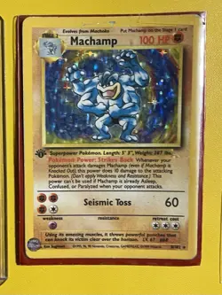 Rare!!!! MACHAMP-HOLO 1999 POKEMON WOTC BASE SET 1ST EDITION #8/102 - Image 1