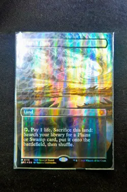Magic the gathering Marsh Flats (Borderless) (Dragonscale Foil) SPG Foil rare nm - Image 2