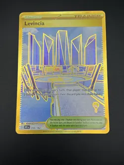 Pokemon Destined Rivals Levincia Holo Gold Full Art # 244/182 - Image 1