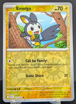 Pokemon Emolga 029/086 Reverse Holo Black Bolt English - Image 1