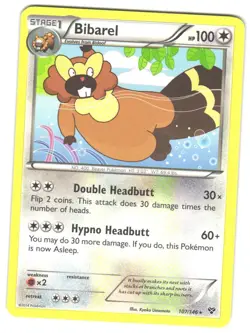 Pokemon XY Base Set Bibarel #107/146 LP Rare - Image 1