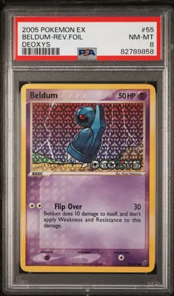 2005 Pokemon EX Deoxys #55 Beldum - Reverse Foil PSA 8 NM-MT - Image 1