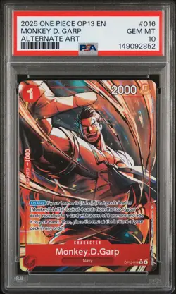 2025 ONE PIECE OP13-CARRYING ON HIS WILL ALTERNATE ART MONKEY D. GARP PSA 10 - Image 1