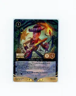 DISNEY LORCANA WOODY JUNGLE GUIDE PARTICIPATION 53/P3 WILD UNKNOWNS CHAMPS NM - Image 1