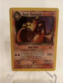 Dark Charizard 4/82 Holo Rare Team Rocket Pokemon Card Damaged WOTC - Image 1