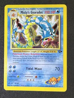 Pokemon Misty's Gyarados 13/132 Gym Challenge Holo Rare NM/LP half swirl - Image 1