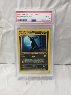 2001 P.M. Neo Discovery Umbreon -Holo #13 Ex-Mt PSA 6 Vintage Rare Card 13/75!!! - Image 1