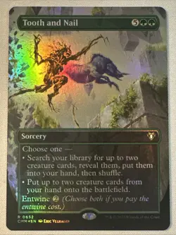 MTG / Tooth and Nail / CMM / #652 / FOIL (Borderless) / Rare / NM - Image 1