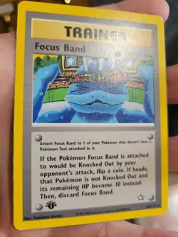 Pokemon Focus Band 86/111 Neo Genesis-1st Edition Regular mod play - Image 2