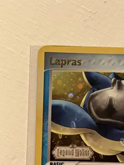 Pokemon TCG Lapras 8/92 Reverse Holo Rare Stamped EX Legend Maker 2006 W/ Swirl - Image 4
