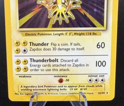 1999 Pokemon Zapdos 16/102 Holo LP - Image 2