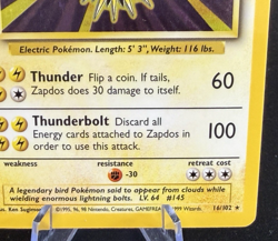 1999 Pokemon Zapdos 16/102 Holo LP - Image 5