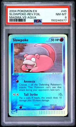 PSA 8 Pokemon 2004 EX Team Magma vs Team Aqua Slowpoke Reverse-NEW CERT/CLEAN - Image 1