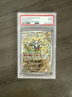 2024 Pokemon Surging Sparks ETB Black Star Promo Magneton #159 PSA 9 Mint - Image 1