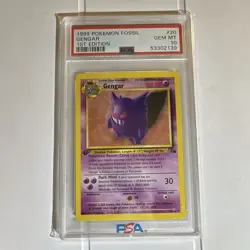 Pokemon 1999 Fossil Gengar 1st Edition #20/62 PSA 10 Gem Mint English - Image 1