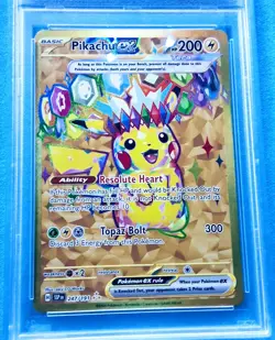2024 Pokemon SSP EN-Surging Sparks Hyper Rare #247 Pikachu EX PSA 9 - Image 2