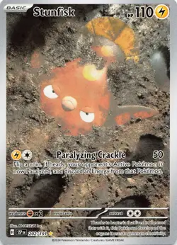 POKEMON Stunfisk #202/191 Holofoil SV08: Surging Sparks NM - Image 1