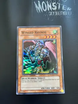 YUGIOH WINGED RHYNOS SUPER RARE FOTB-ENSE2 LIMITED EDITION - Image 1
