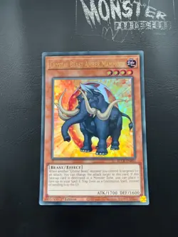 YUGIOH CRYSTAL BEAST AMBER MAMMOTH ULTRA RARE BLCR-EN051 1ST EDITION - Image 1