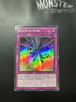 YUGIOH RED EYES BURN SUPER RARE DRL2-EN021 1ST EDITION - Image 1