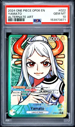 2024 ONE PIECE OP06-WINGS OF THE CAPTAIN ALTERNATE ART #022 YAMATO PSA 10 - Image 1