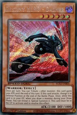 SGX1-ENB05 DESTINY HERO - DASHER SECRET RARE 1ST EDITION YuGiOh CARD - Image 1