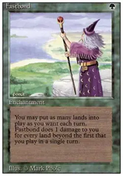Fastbond - Heavy Play MTG Revised - Image 1