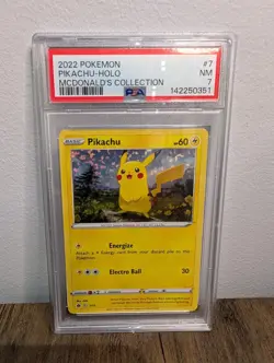 Pokemon TCG - Pikachu 7/15 Holo McDonald's 2022 Promo Pokemon Card PSA 7 - Image 1