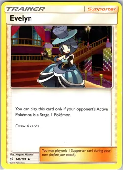 Evelyn 141/181 Uncommon Regular Card SM - Team Up Pokemon TCG LP - Image 1