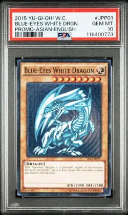 YuGiOh PSA 10 Blue Eyes White Dragon WCS2015 Millennium Japan Promo Card - Image 1