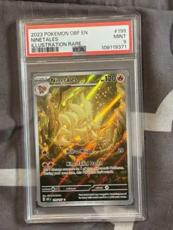 PSA 9 Ninetales Illustration Rare 2023 Obsidian Flames 199/197 Pokemon Card - Image 1