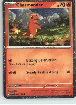 Charmander (Cosmos Holo) 004/165 Holo Miscellaneous Cards & Products Pokemon NM - Image 1